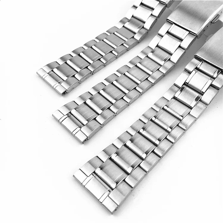 Stainless Steel Watch Band Universal Strap Folding Safety Buckle for Women Bracelet Strap18mm 20mm 22mm Belt Accessories 241105