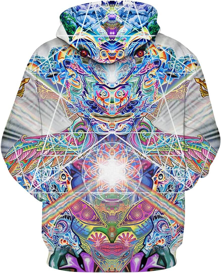 Hoodie for Mens novel pullover hooded sweatshirt with psychedelic 3D printed sportswear Graphic Fashionable and cool