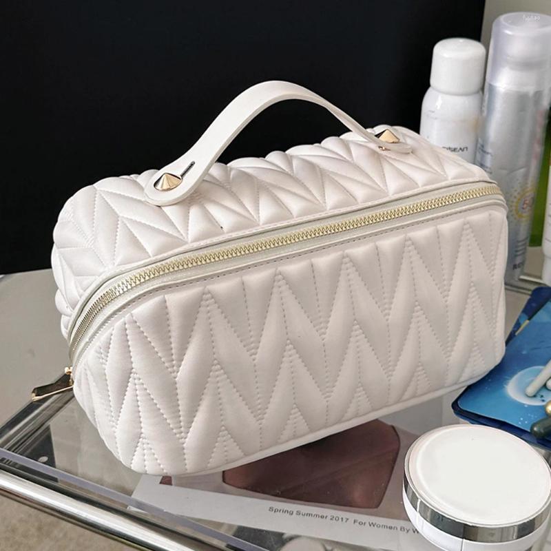 Cosmetic Bags PU Storage Bag Multifunctional Makeup Brush Large Capacity Lightweight With Zipper Portable For Holiday Gifts