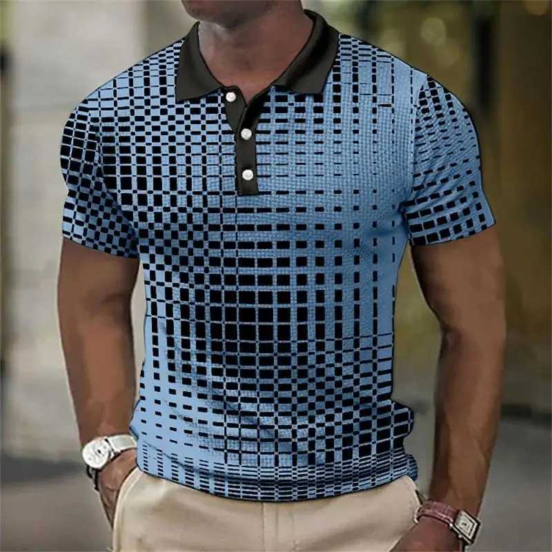 New trend mens summer short slip 3D digital printed shirt. W241104