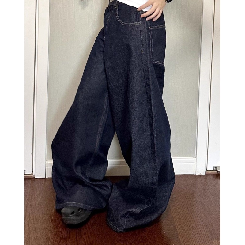 QWEEK Y2k Oversized Jeans Woman Streetwear Vintage Baggy Haruku Denim Pants Korean Fashion Spring Grunge Trousers Aesthetic