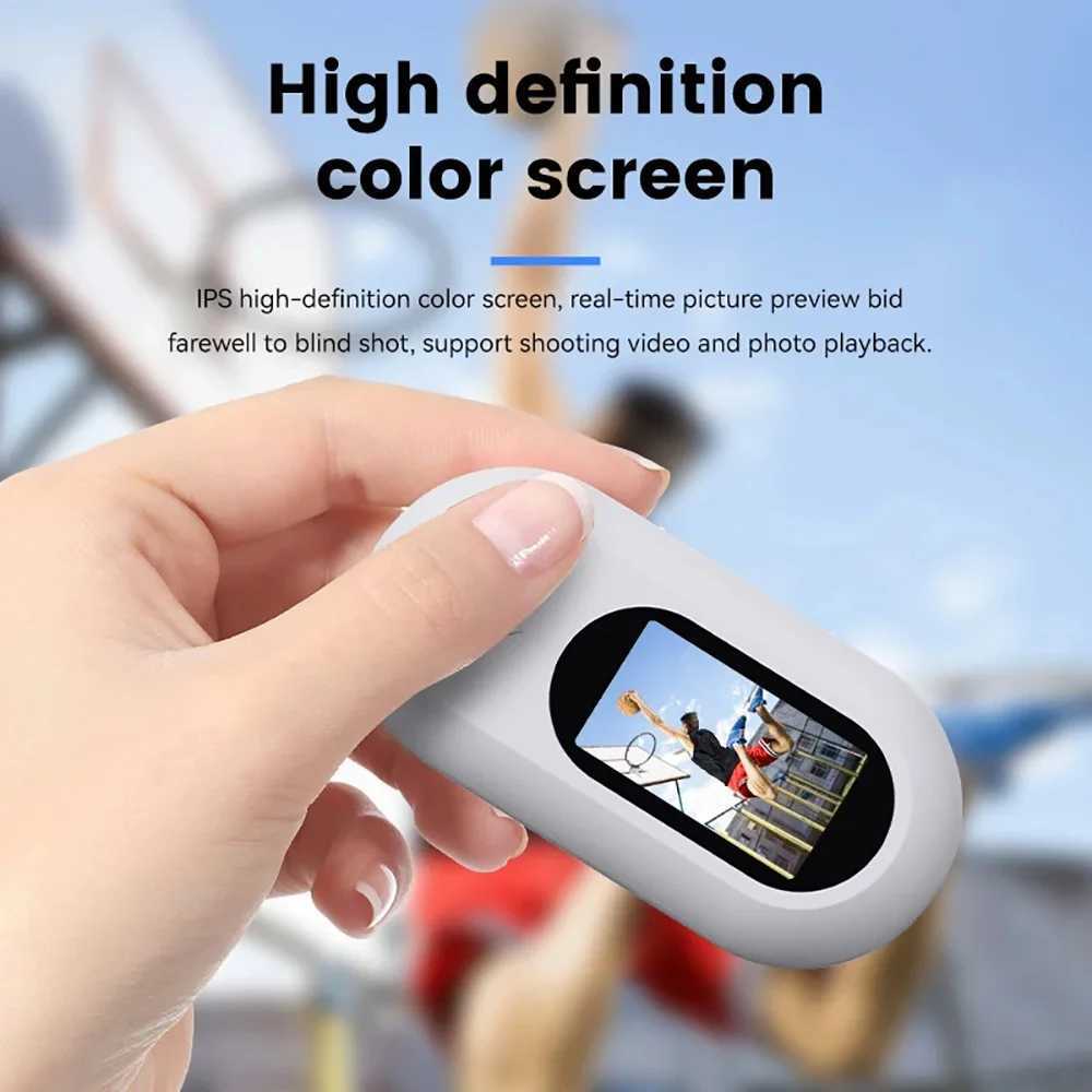 1080P Thumb Sports Camera Outdoor Mini 360 Rotating Bicycle Sports Camera with LCD Sn Driving Recorder Pet Collar Camera Y241105
