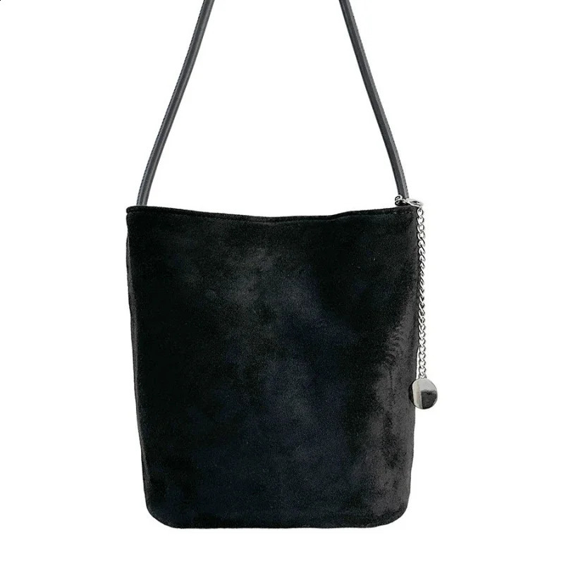 Womens bucket bag womens fashionable cylindrical retro suede bag womens handbag Bolsos De Mujer 241105