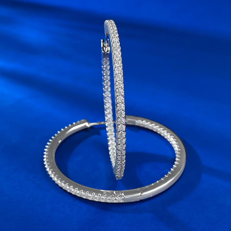 Choucong Ins Top Sell Clip Earrings Luxury Jewelry 925 Sterling Silver Pave White Sapphire CZ Diamond Eternity Fashionable Versatile Women Wedding Ear