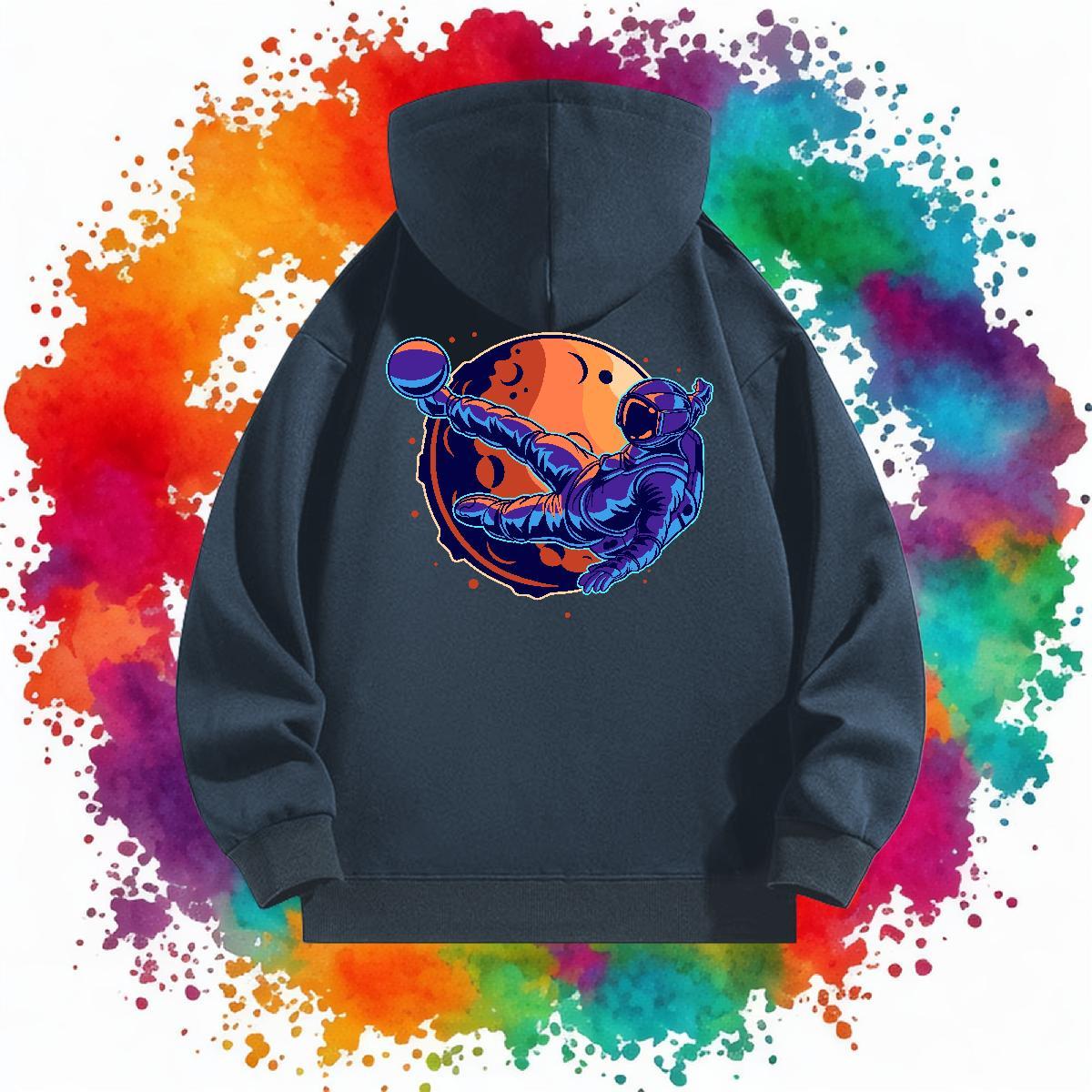 2024 DIY Hoodie For Man Hooded Collar Cool Men Hoodie DIY Logo Oversized Pullover Hoodie Hip Hop Warm Fleece