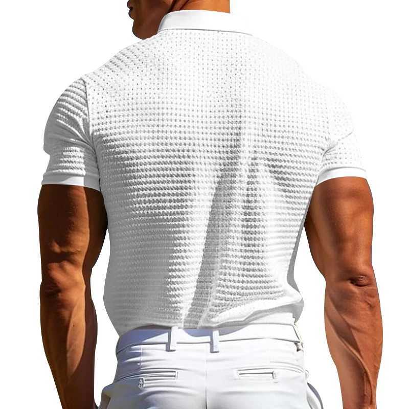 Summer mens business shirt Wfle lapel button T-shirt slim fit suitable for daily wear W241104