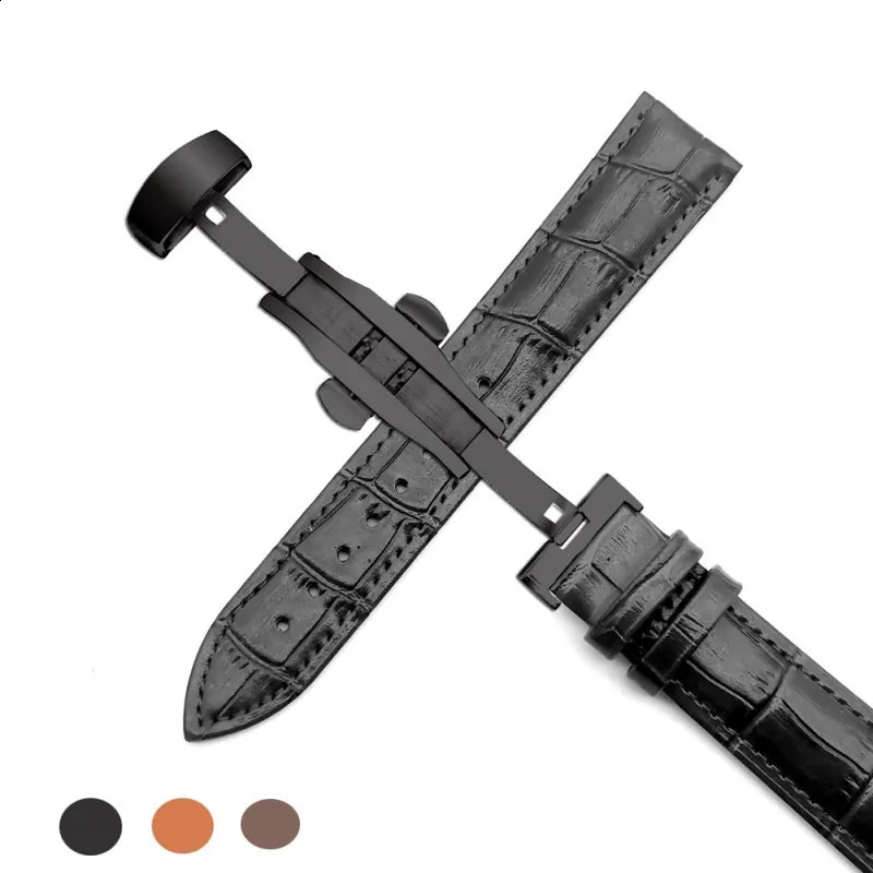 Watchband 14mm 16mm 18mm 19mm 20mm 21mm 22mm 24mm Genuine Leather Strap Men Universal Replacement Watch Band Accessories 241105