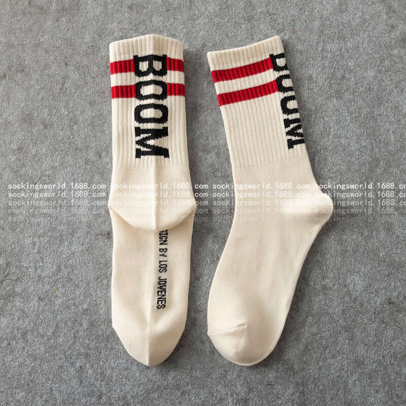 shanshi men socks Men's Brand Harajuku Wind Mid Sleeve ins Fashion Autumn and Winter Student Cotton Long Socks Men