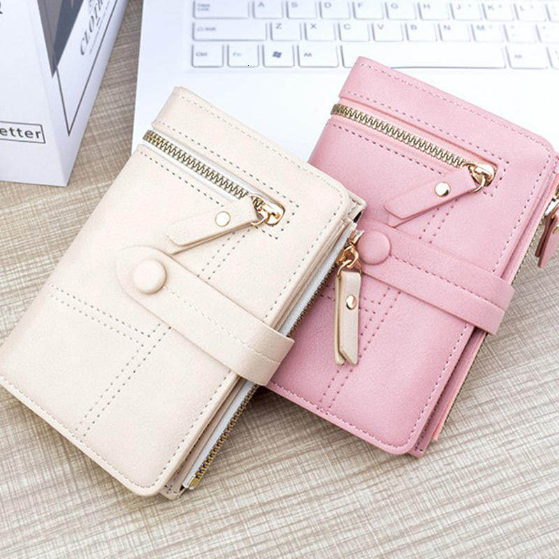 New Ultra-thin PU Leather Women's Fashionable Short Card Holder Designer Solid Color Handbag Wallet
