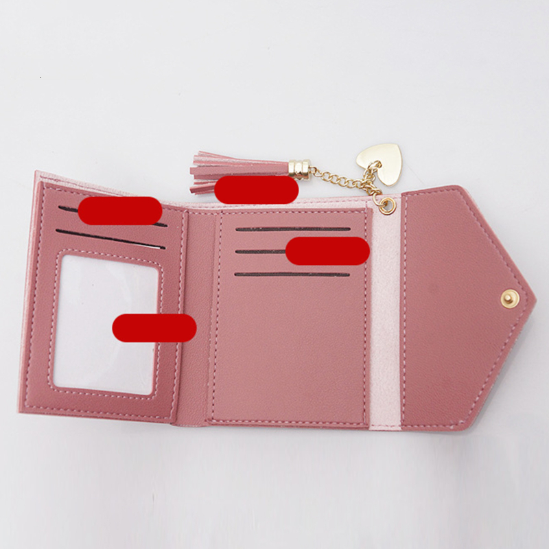 Fashion Heart Shaped Women's Short Money Bag Solid Color Designer Large Capacity Credit Card Wallet Student Coin Wallet