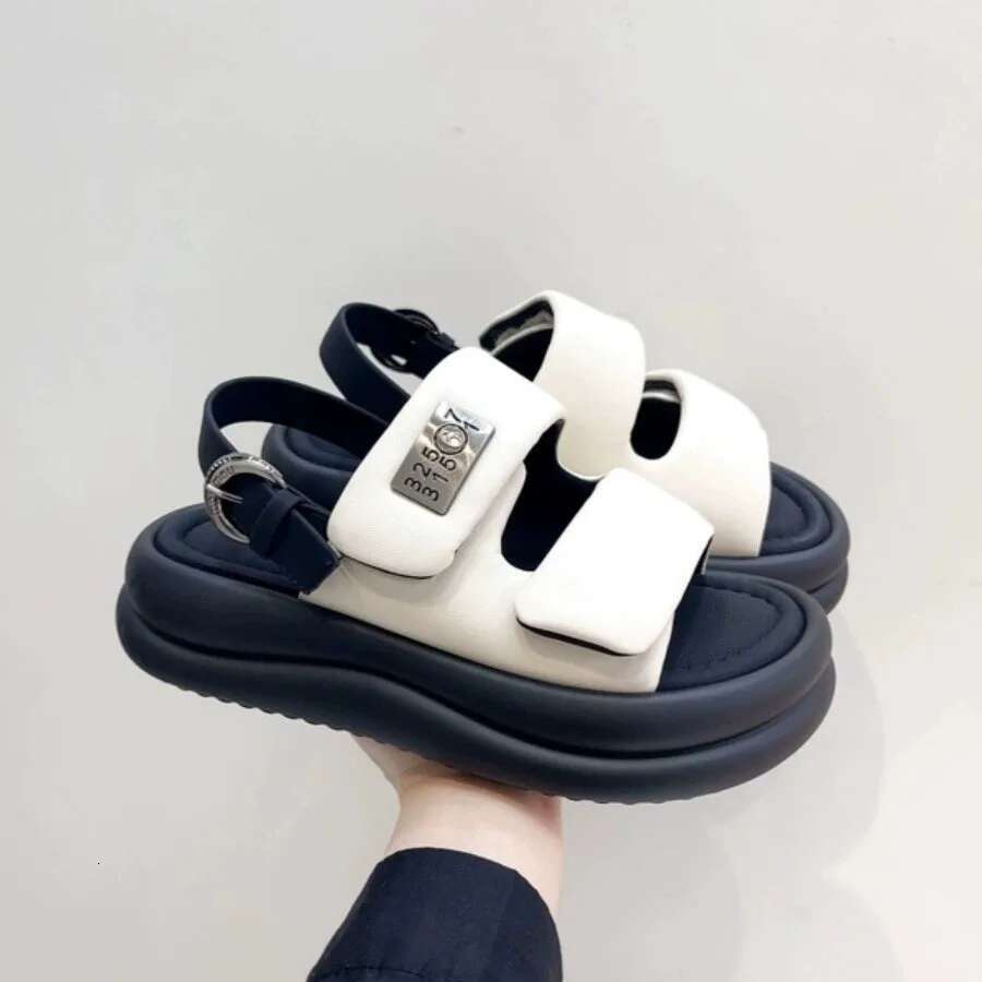 Shoes for Woman 2024 Slippers Platform Slides Beige Heeled Sandals on A Wedge Pantofle Sneaker Designer Black New
