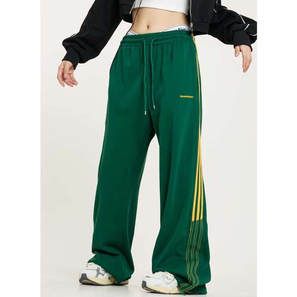 shanshi three stripes pants Three bar sports women in spring and autumn thin fit loose fitting tied casual for students cropped harem pants small leg 