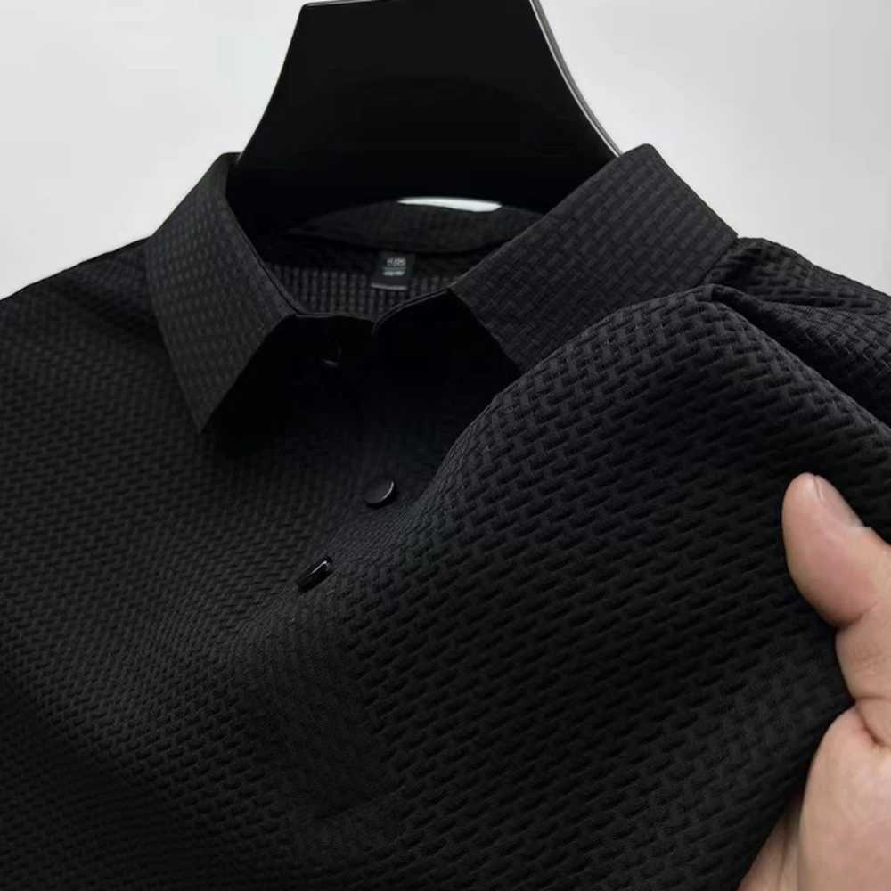 2024 Summer Mesh Ice Silk Short Sleeve Mens Breathable T-shirt Mens Half Sleeve Mens Clothing W241104