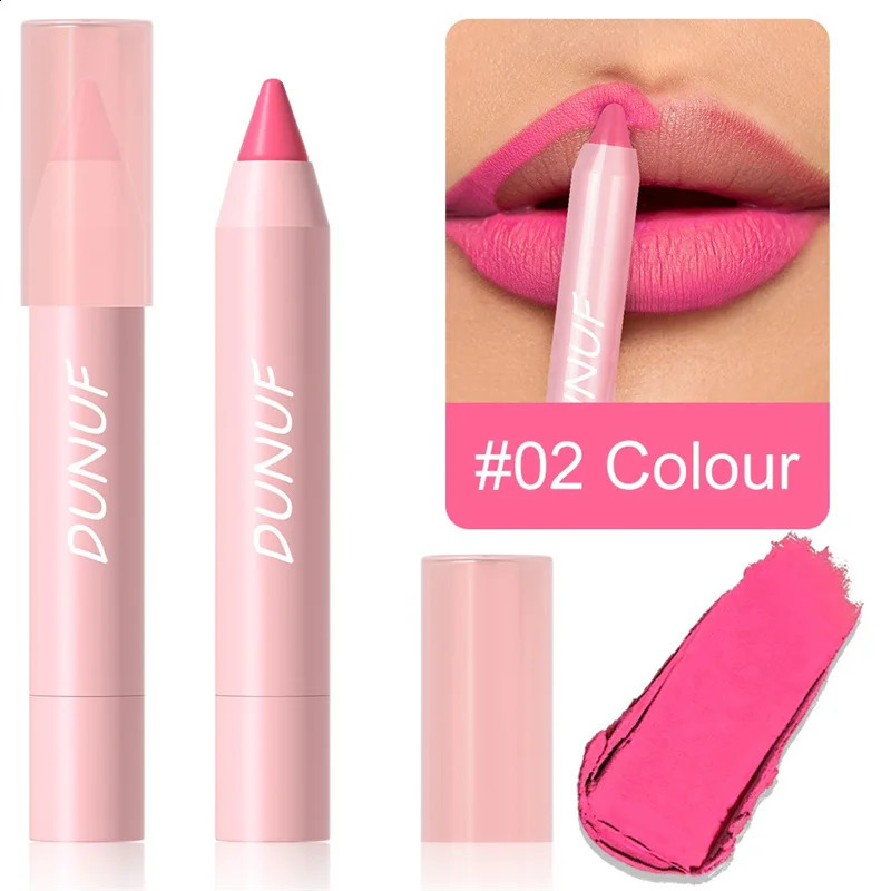 18 Colors Lipstick Pencil Matte Velvet Waterproof Long-lasting Non-stick Cup Lip Stick Sexy Rose Red Nude Brown Lip Liner Makeup 241105