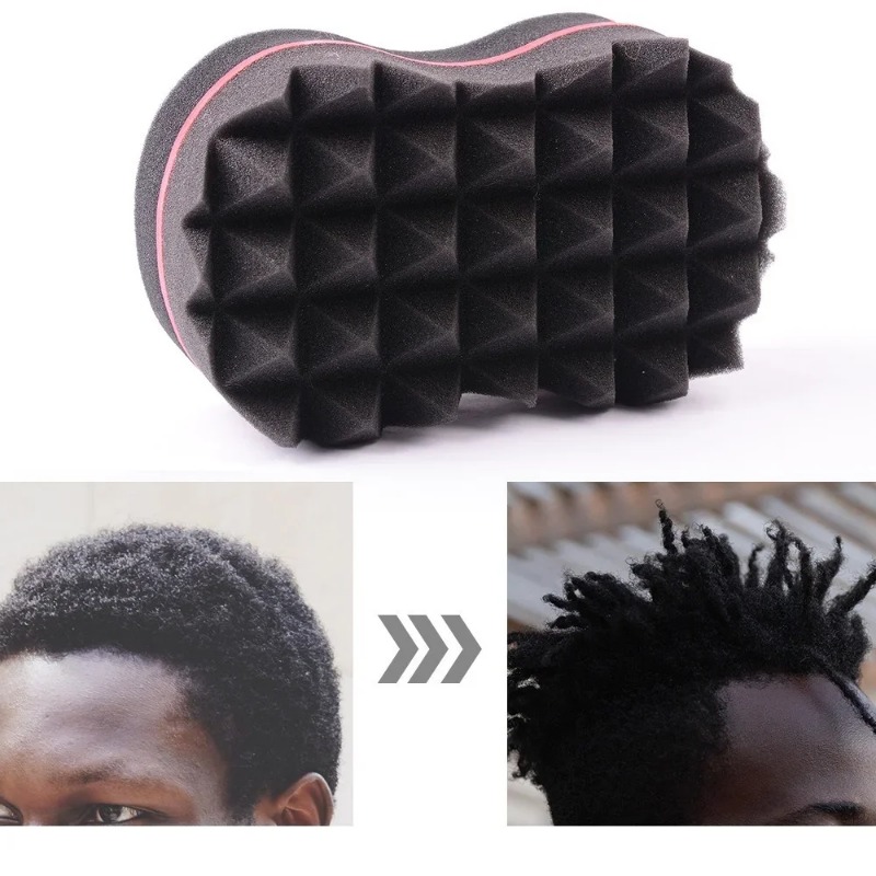 Curly Hair Styling Sponge Brush Double Sided Sponge Brushes Multi-holes Side Braid Twist Hair Curl Wave hair brushfor Multi-holes Hair Brush