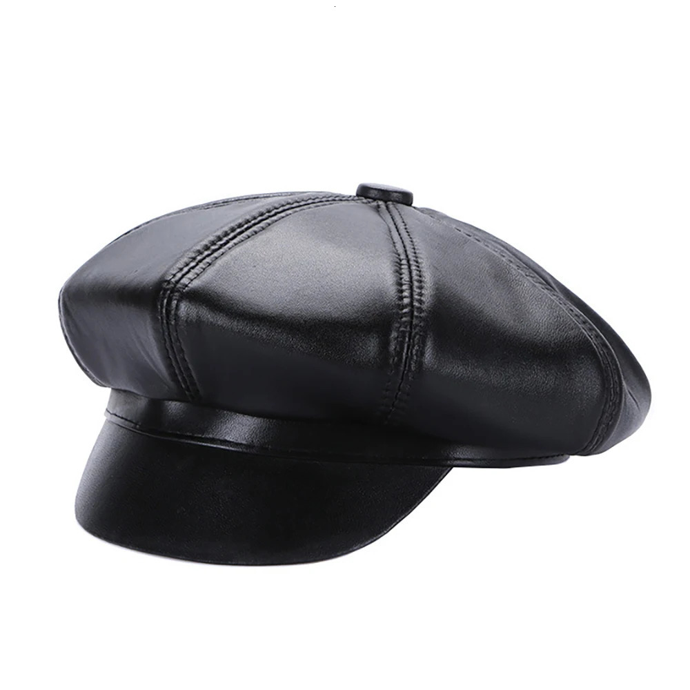 Four Seasons Retro Mens Baseball Hat Visor sboy Real Leather Fashion Beret 241009