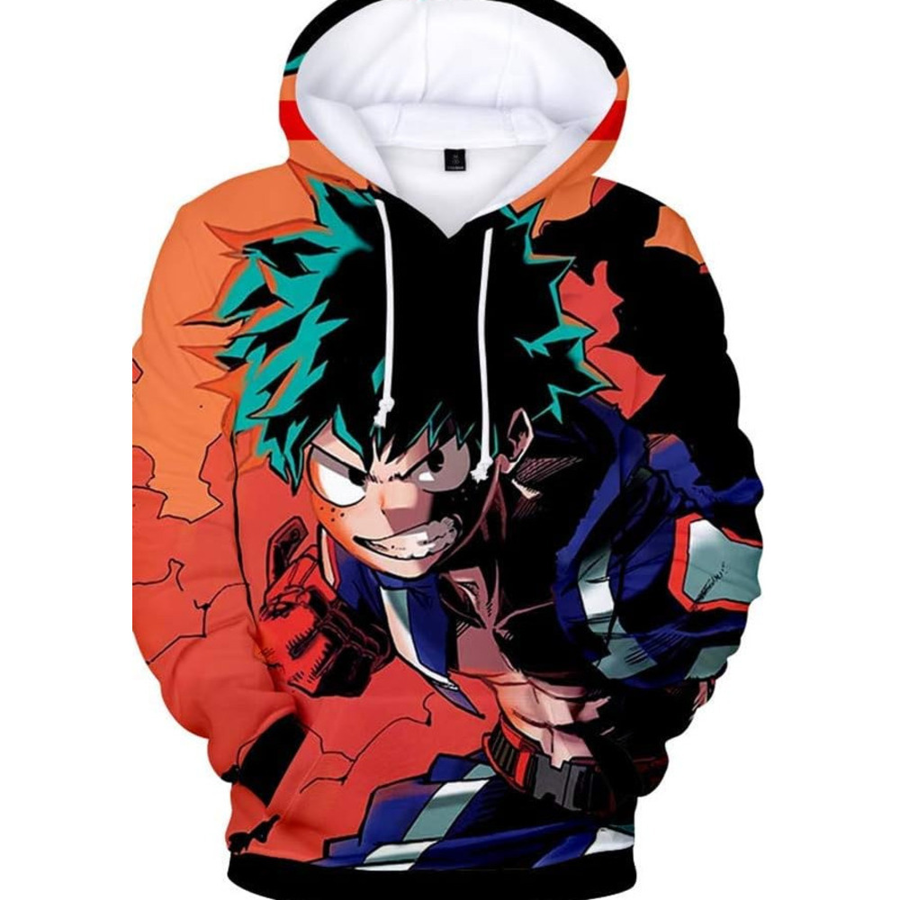 Hoodie for Mens Womens MHA Cosplay Hoodie Boku Anime Drawstring Pullover Sweater Kangaroo Pockets For Unisex Adult Graphic Fashionable, cool, and warm