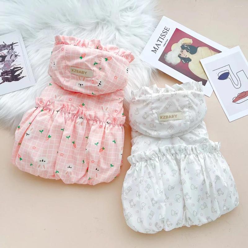Update Dog Apparel Pet Warm Princess Dress Autumn Winter Medium Small Cotton Clothes Sweet Hoodie Cute Coat Kitten Puppy Fashion Skirt Poodle