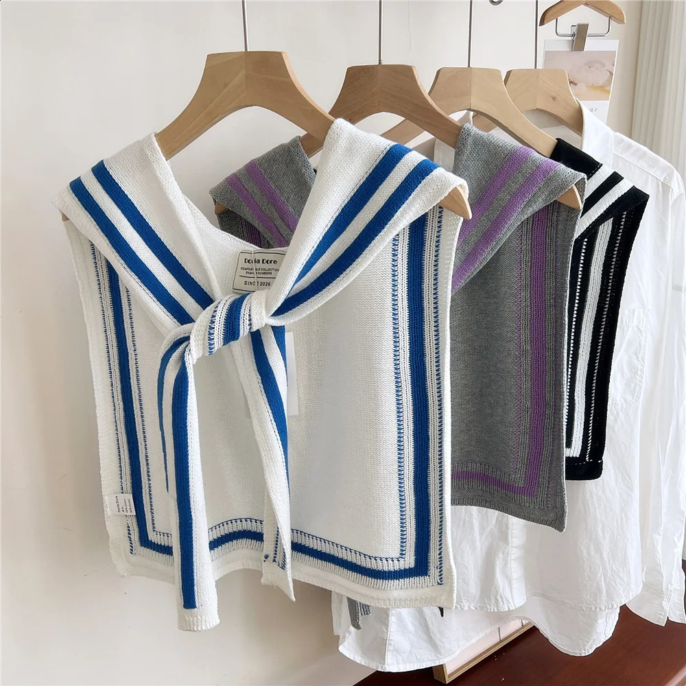 Poncho Cloak Korean Airconditioned Rooms Knitted Shawl Womens Spring and Autumn Cross Fashion Wrap Solid Scarf 241105