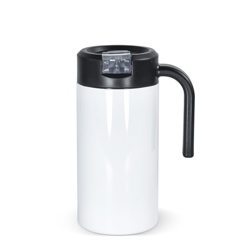 sublimation 12oz 15oz 20oz straight Tumbler with straw lids black handle Stainless Steel Tumbler Vacuum Insulated Cups