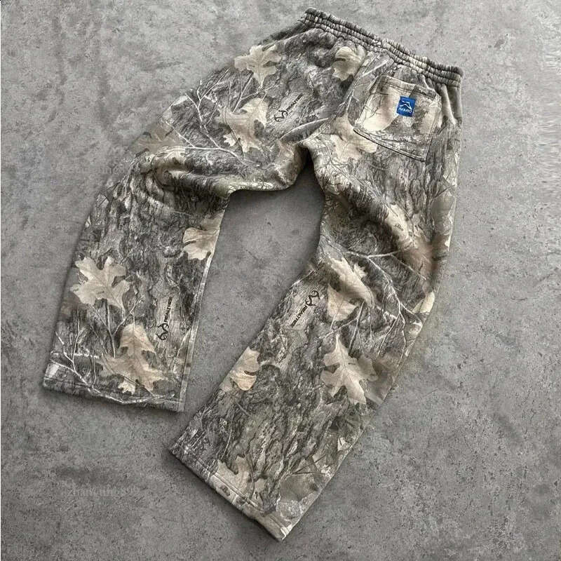 Y2K Retro SweatPants Camouflage Pattern Print Streetwear Men harajuku Street Hip Hop Unisex Oversized Casual Camo Baggy Trousers 240822