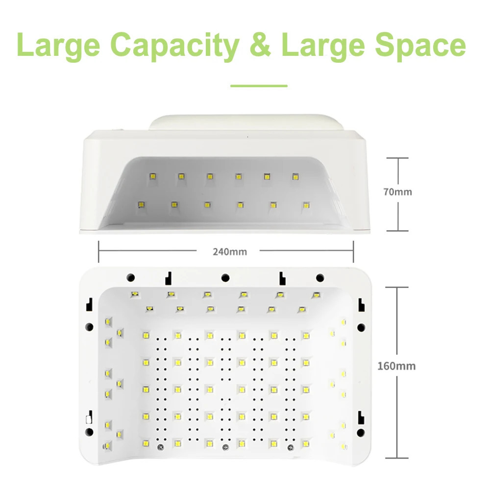 Professional Nail Lamp With Hand Pillow 72W Nail Dryer Lamp for Manicure 60 LEDs Automatic Sensing UV LED Nail Lamp for Nail Art 241104