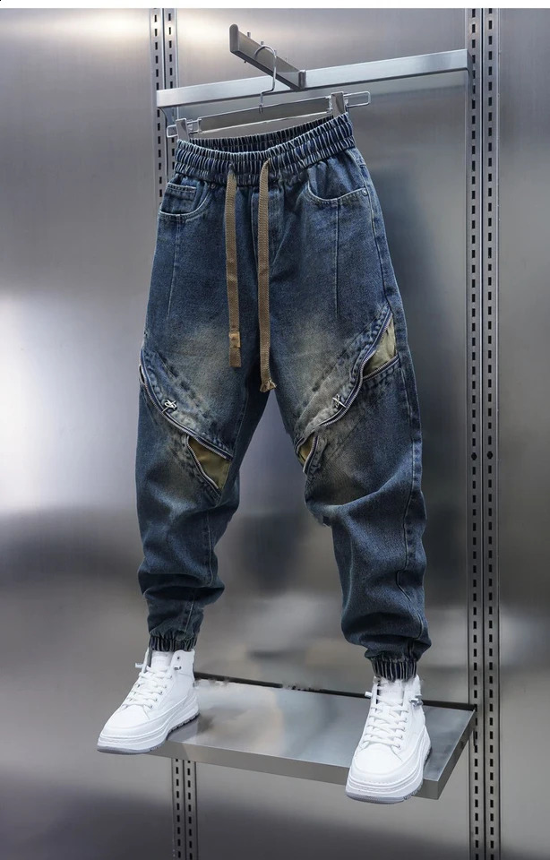 Harajuku Hiphop Street Jeans Patchwork n Baggy Pants Latest Fashion Trousers ner Mens Clothing 241105