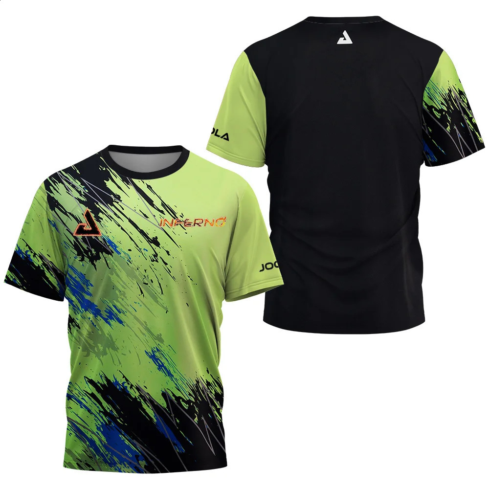 2024 mens summer Table tennis monogram print Mens badminton Tennis Quick dry short sleeve Tops sports Tshirt 241105