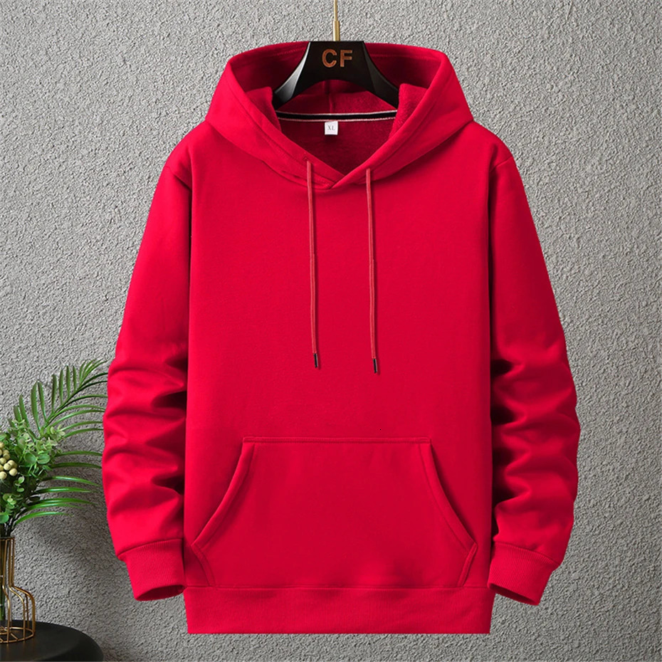 Solid Color Hoodies Men 12XL 10XL Plus Size Hoodies Autumn Winter Thick Fleece Hoodie Male Big Size 12XL Hooded Pullover Black 241104