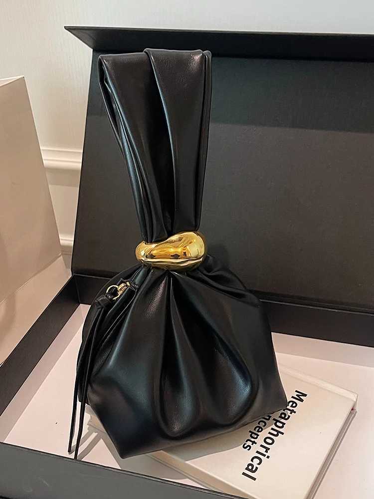 Personalized Soft Leather Clutch Bag Designer Women Pleated Mini Bucket Pouch Temperament Side Zipper Party Evening Bags
