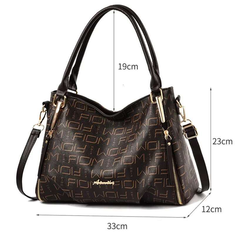 Designer Bag New Soft Leather Large Tote Bag Fashion Printing Female Bag European Famous Brand Large-Capacity Messenger Bag Female Handbag