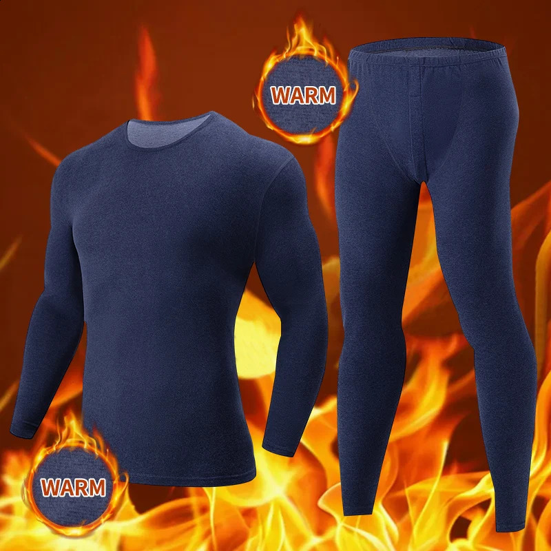 2-piece mens solid color simple autumn and winter thermal underwear comfortable and casual bottoming underwear pajama 241105