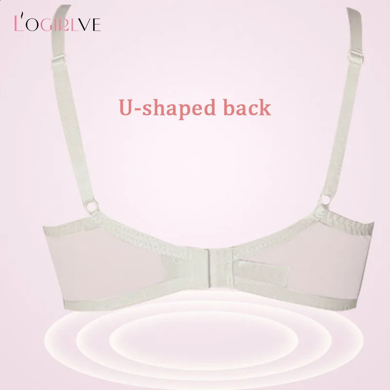 Logirlve Top Ultrathin Underwear Set Pushup Bra And Panty Sets Hollow Brassiere Gather Sexy Transparent Lace Lingerie 241105