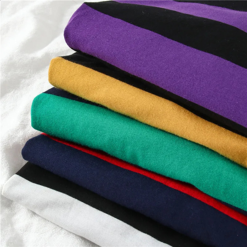 5 color Cotton Purple Striped Tops Slim Fit t shirt Harajuku Tshirt Summer Long Sleeve Korean Feminina oversized 241105
