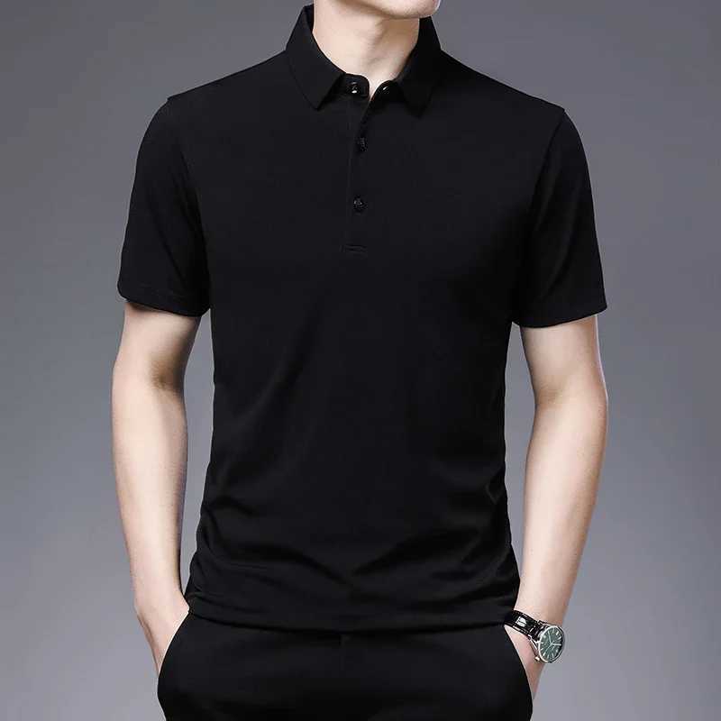 2024 Mens Solid Color Business Casual Shirt Summer Fashion Casual Short Sleeve Comfortable Breathable Top W241104