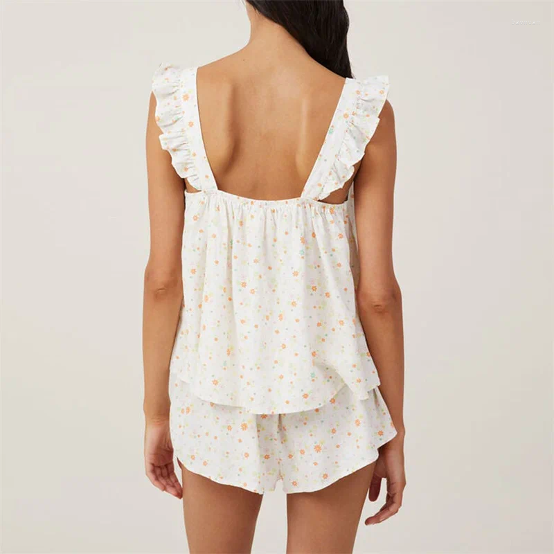 Womens Tracksuits Lamuusaa 2 Piece Outfits Women Sexy Clothes Sleeve Square Collar Babydoll Tank Tops High Waist Shorts 2000s
