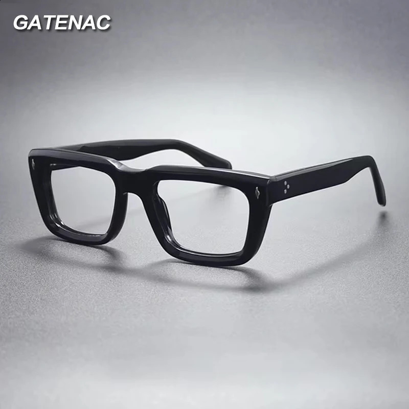 Thicken Acetate Glasses Frame Men Quality Vintage Square Myopia Prescription Optical Eyeglasses Frame Retro Eyewear 241105