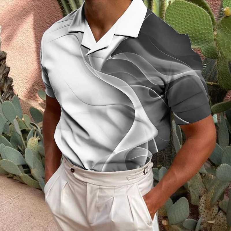 High end brand 2024 summer new mens embroidered short sleeved pure cotton shirt business casual breathable lapel T-shirt W241104