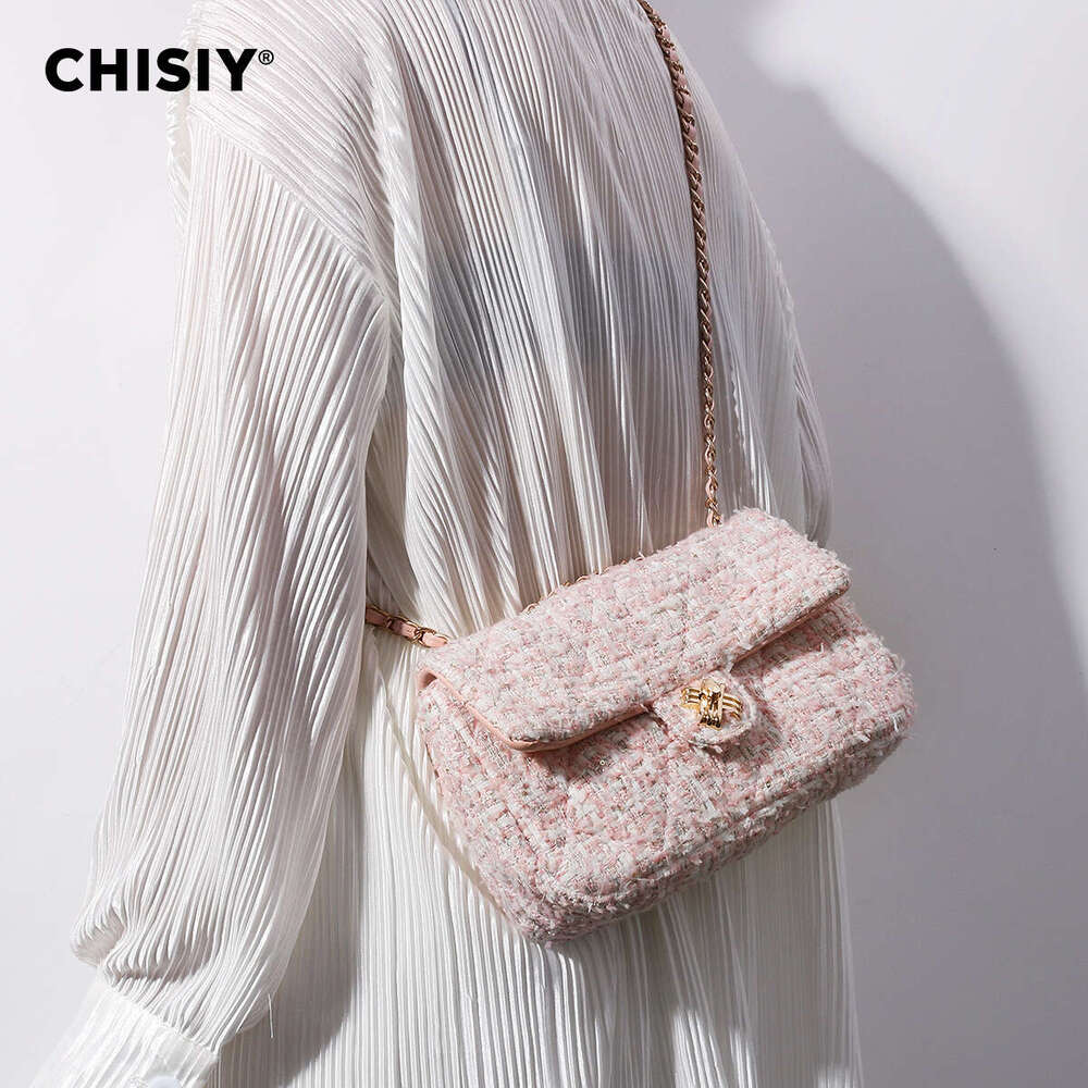 Designer Bag CHISIY Original Handmade Small Fragrance, European And American Chain, Fashionable Commuting Shoulder Bag, Handbag