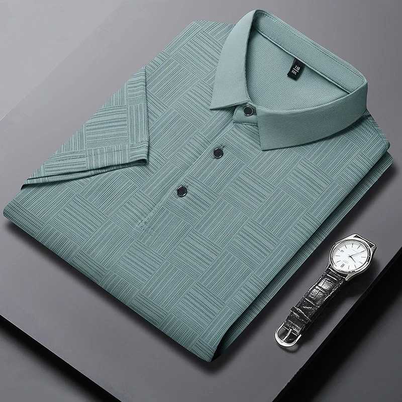 2024 mens new printed cotton business casual short sleeved shirt fashionable short sleeved comfortable breathable top W241104