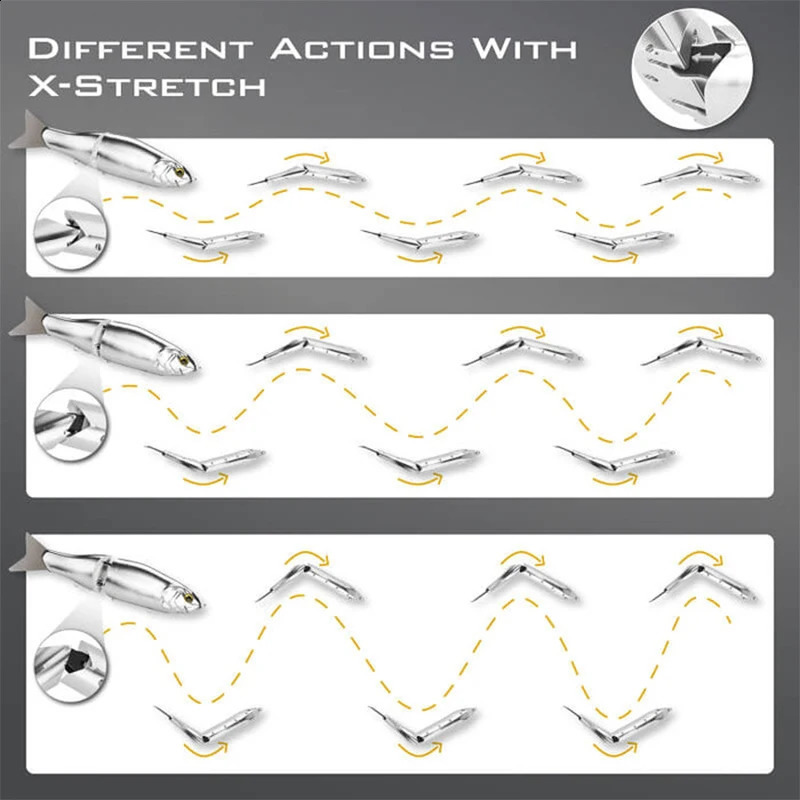 Gomexus Cyberbait 240 Metal Glide Bait with Lip Tails Aluminum Swimbait Fishing Lure 241105