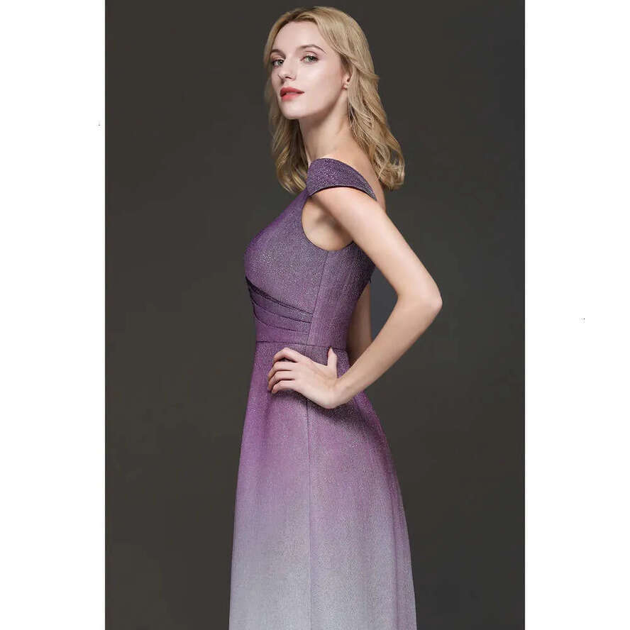 Sleeves A Cap Sequins E Long Prom Gradient Color Ruched Or Length Formal Party Evening Dresses Real Image Cps