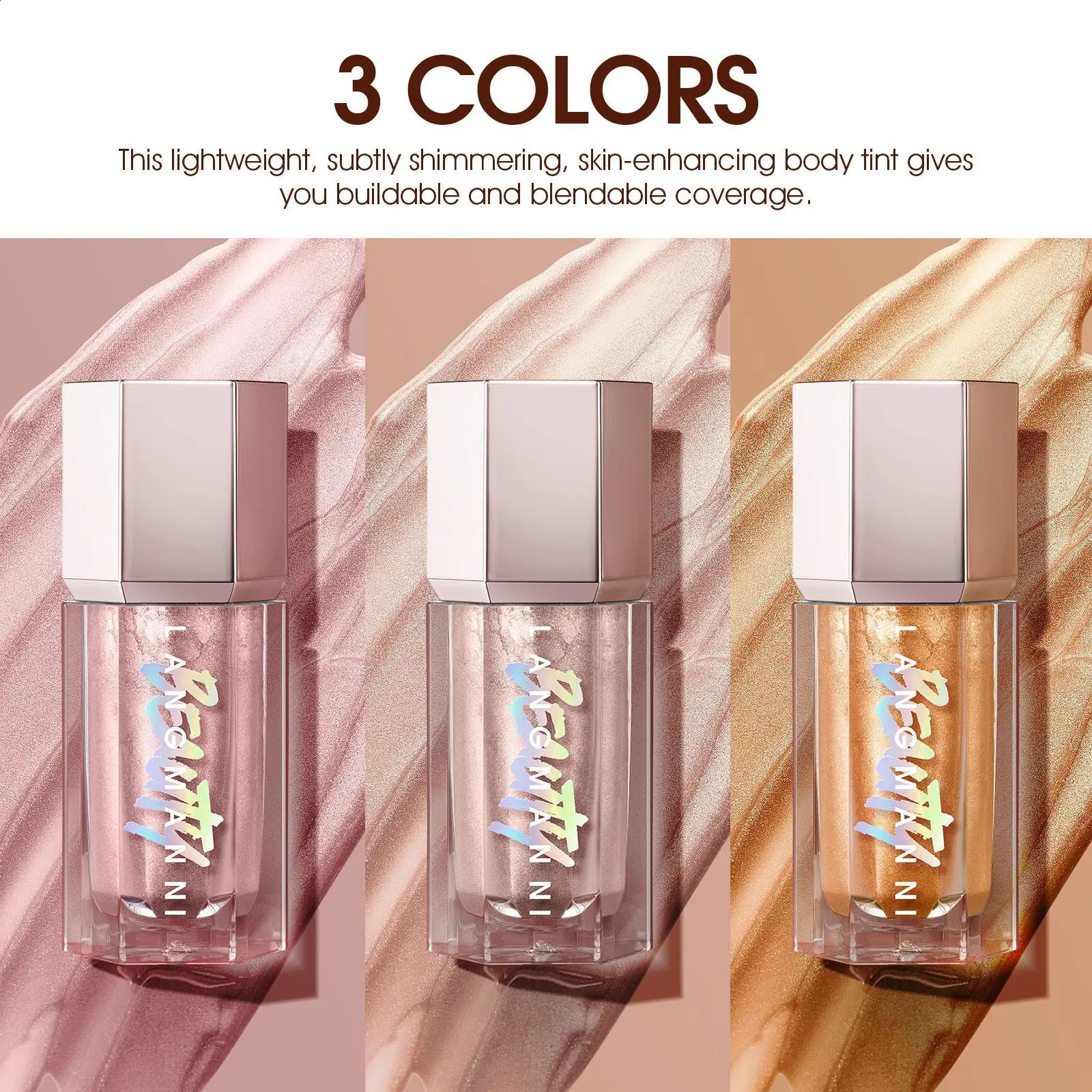 3 Colors Liquid Glitter Highlight Contouring Bronzer Long Lasting Face Makeup Korean Cosmetics for Women Contour Palette 241105