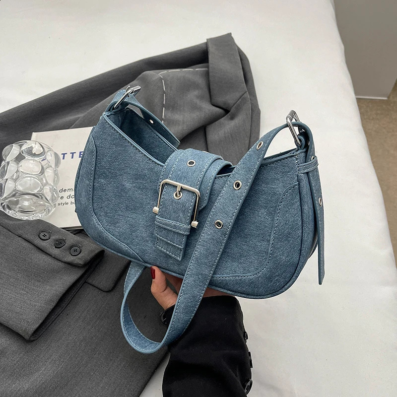 Fashion denim handbag womens casual handbag and wallet womens cross body messenger bag 241105