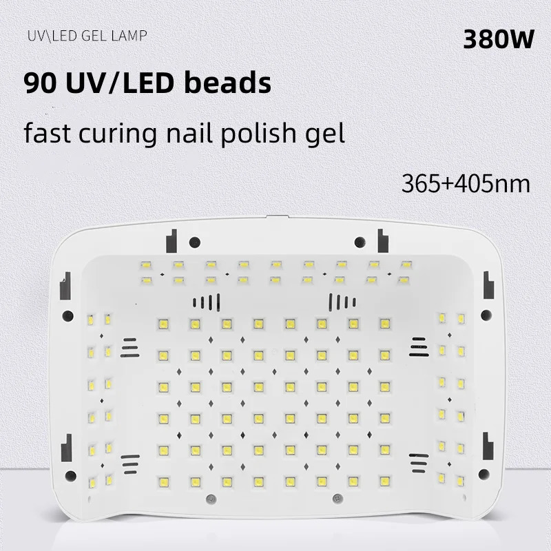 380W Professional Nail Dryer 90 Leds Nail Dryer UV Lamp for Curing All Gel Nail Polish Motion Sensing Manicure Pedicure 241104