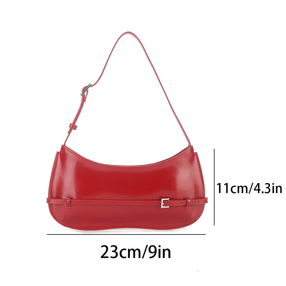 Designer Bag 1Pc French Niche Design Cowhide Shoulder Handbag Women's High-End Party Red Wedding Bag Fashion Handheld Underarm Baguette Bag handb