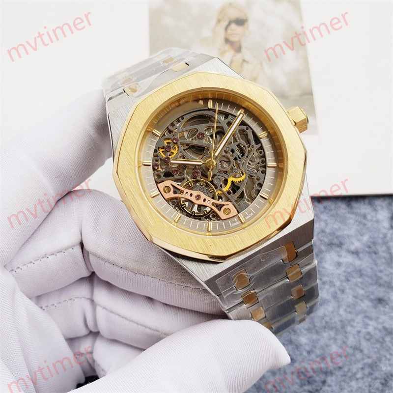 Fashion Mens Watch Glass 41mm Skeleton Dial Automatic Mechanical Wristwatch Steel Strap Daily Life Waterproof Designers Master Watches