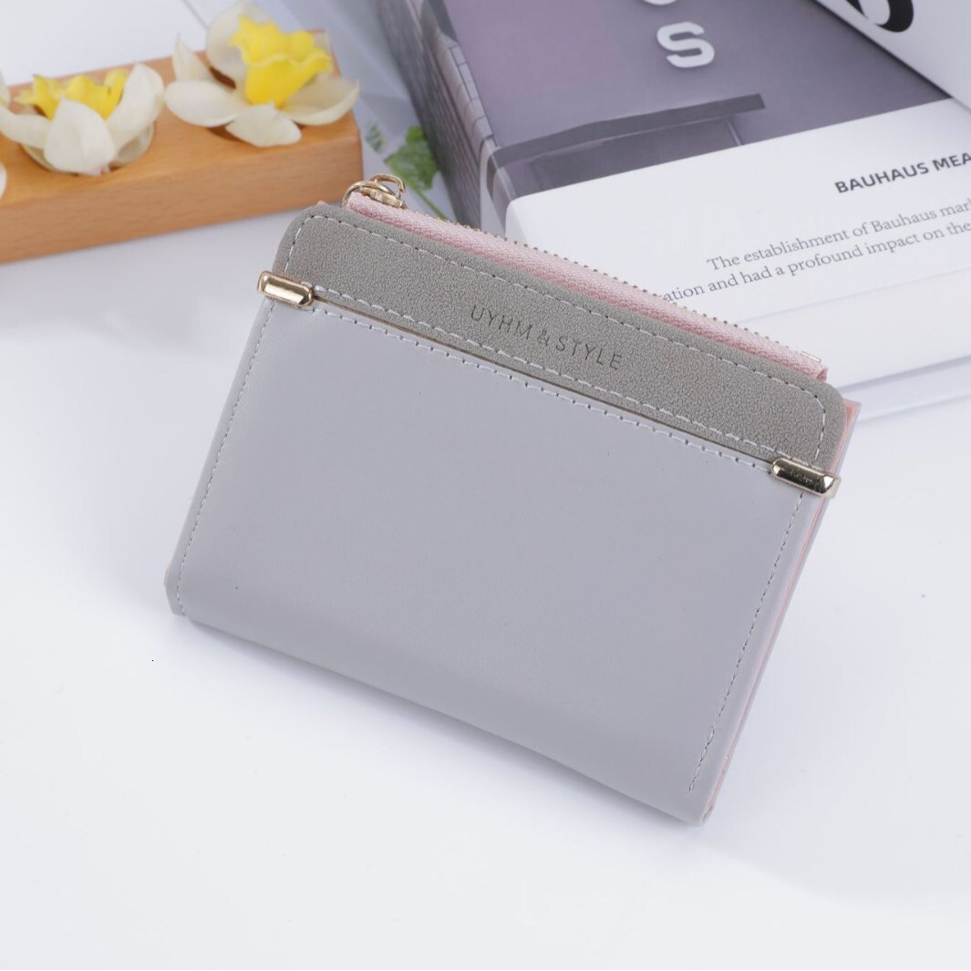 New Fashion Short Women's Zipper Wallet Korean Version Simple and Versatile Student Wallet Women's Wallet Clip Bag