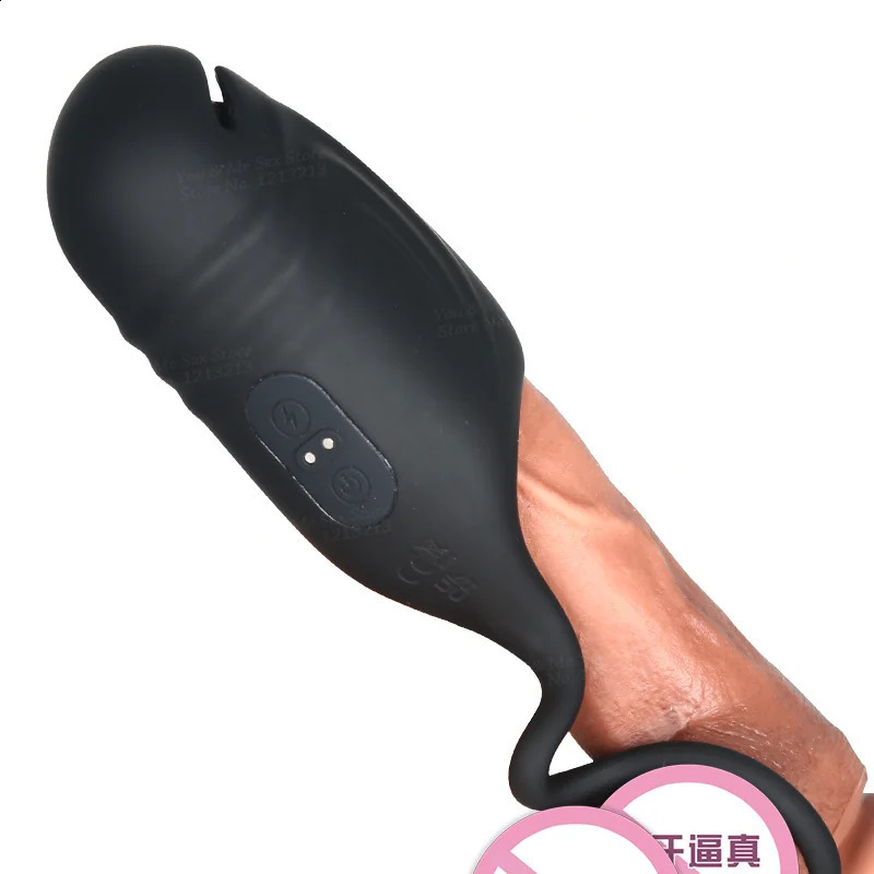 Wireless Electric Shock Pulse Penis Vibrator Male Masturbator Sex Machine Delay Trainer Cock Ring Glans Massager Toys 241105