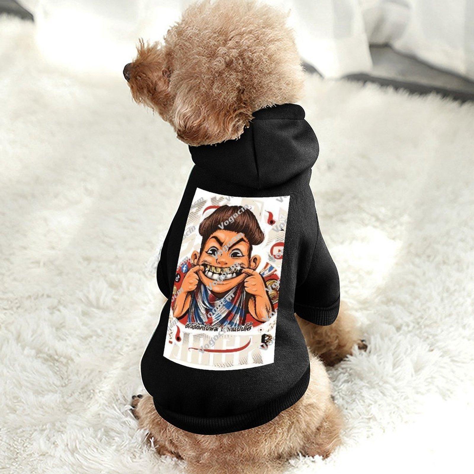 Designer Fashion Dog's Hooded Sweatshirt Breathable Hooded Neck Outdoor Dog Clothes Hoodie DIY Oversized Logo Micro Elastic Fabrics Cool Wear
